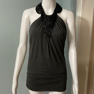 Robert Rodriguez halter top. Beaded embellishment neckline
